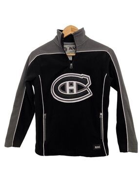 Nhl Les Canadiens CH hockey kids fleece medium Official Hockey league black grey